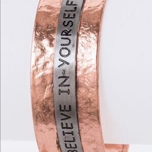 Believe In Yourself Cuff Bracelet - Copper, Silver